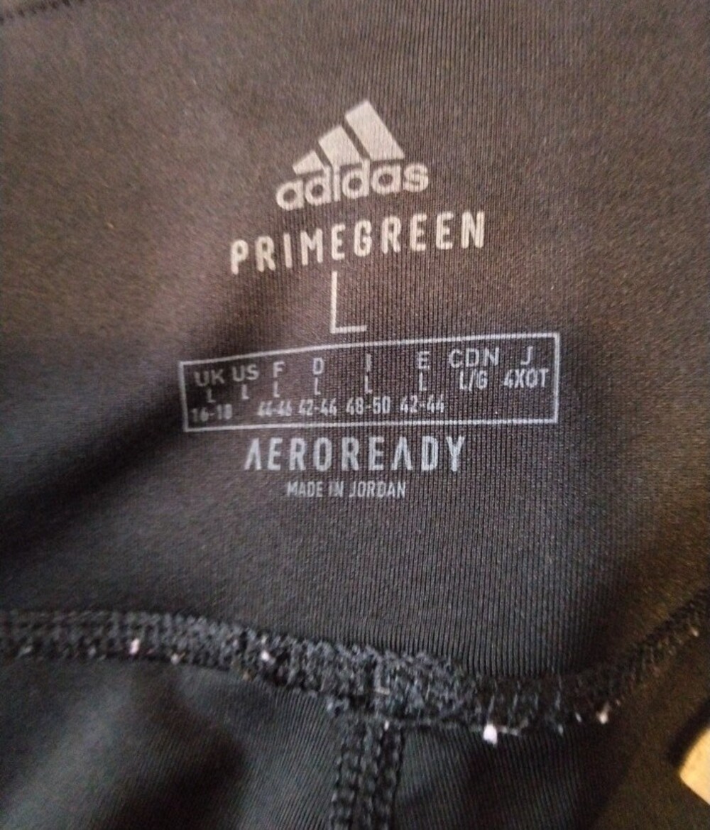 adidas Black Ladies Leggings with Reflective Side Stripes - Picture 3 of 5